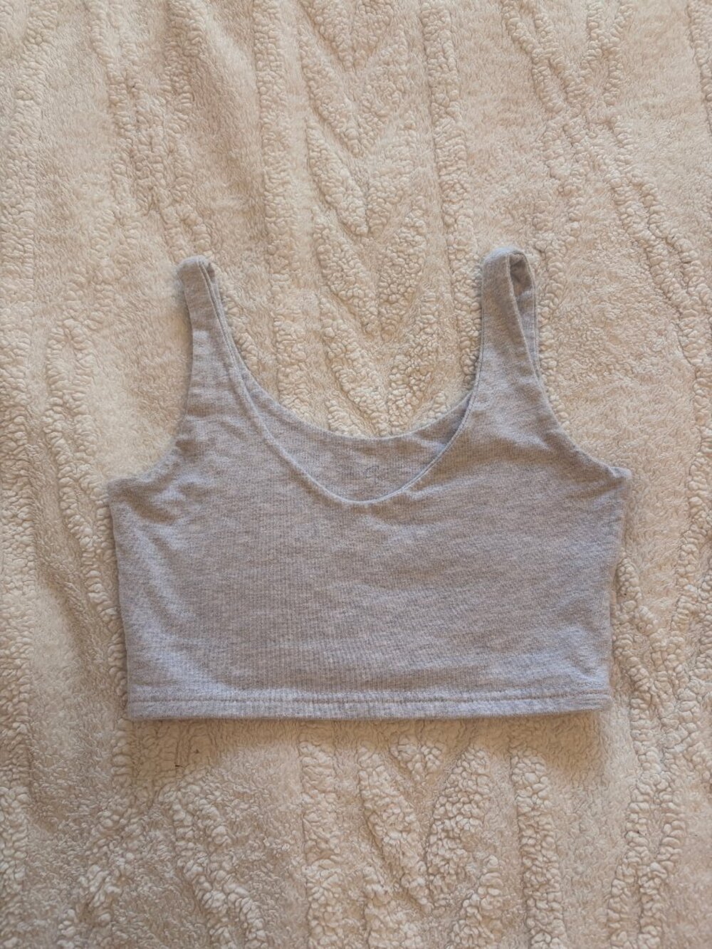 Brandy Melville Gray Scoop Neck Cropped Tank Top